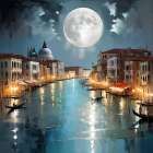 Full Moon Over Venice Coastal Print