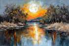 Full Moon Reflection Art Print