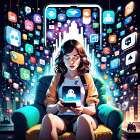 Girl In The Clouds.jpg Art Print