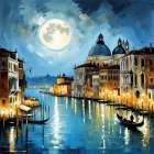 Gondola On Glassy Water Art Print