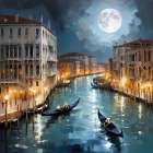 Gondolas In Venice Coastal Print