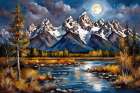 Luminous Peaks Art Print