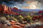 Moonlight Over Sedona II Art Print