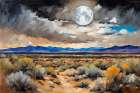 Moonlight Over The Desert Art Print