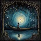 Moonlight Sailor Art Print