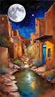 Moonlit Alley Art Print