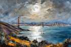 Moonlit Bridge Art Print