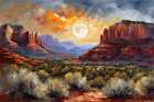 Moonlit Canyon View Art Print