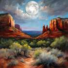 Moonlit Canyon Art Print