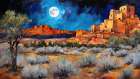 Moonlit Desert Night Art Print