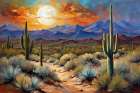 Moonlit Desert View Art Print