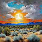 Moonlit Dunes Art Print
