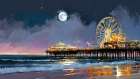 Moonlit Ferris Wheel Art Print