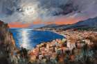 Moonlit Harbor Art Print