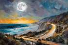 Moonlit Highway Art Print