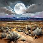 Moonlit Landscape Art Print