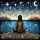Moonlit Meditation Art Print