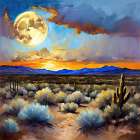 Moonlit Mesa Art Print