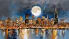 Moonlit Metropolis Coastal Print