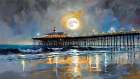 Moonlit Pier Art Print