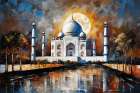 Moonlit Taj Mahal Art Print