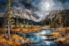Mountain Moonlight Art Print