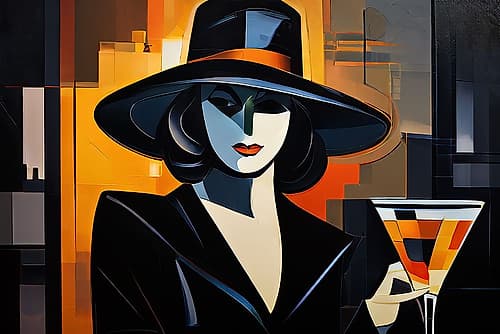 Mysterious Lady Abstract Art Print
