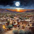 Night In The Village Art Print