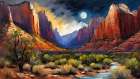 Night Sky Canyon Art Print