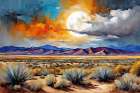 Night Sky Mountains Art Print