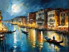 Nighttime Canal Art Print