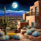 Nighttime In The Desert Art Print