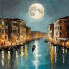 Nighttime Reflections Coastal Print