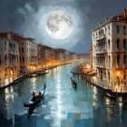Nighttime Venice Art Print
