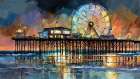 Ocean Ferris Wheel Art Print
