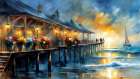 Pier Of Flowers Art Print