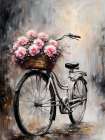 Pink Flowers On Bike Art Print