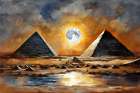 Pyramid Moon Art Print