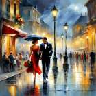 Rainy Night In Paris Art Print