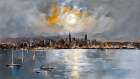 Reflection Of A City Coastal Print