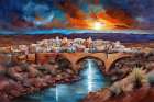 River In The Sunset Art Print