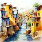 River Of Houses Art Print