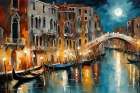 Serene Night In Venice Art Print