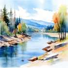 Serene River Art Print