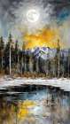 Serene Snowy Mountains Art Print