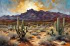 Sunrise In The Desert Art Print