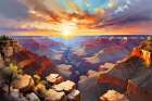 Sunset In Canyon Art Print