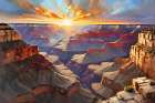 Sunset In Grand Canyon Art Print