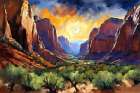 Sunset In The Canyon Art Print