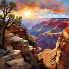 Sunset In The Grand Canyon Art Print
